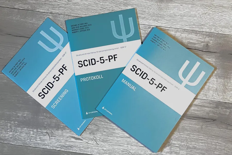 SCID-5-PF pakken med manual, protokoll og screeningheftet