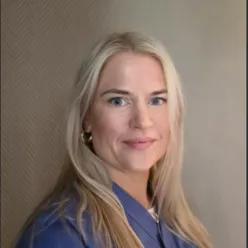 A portrait of Stine Jacobsen.