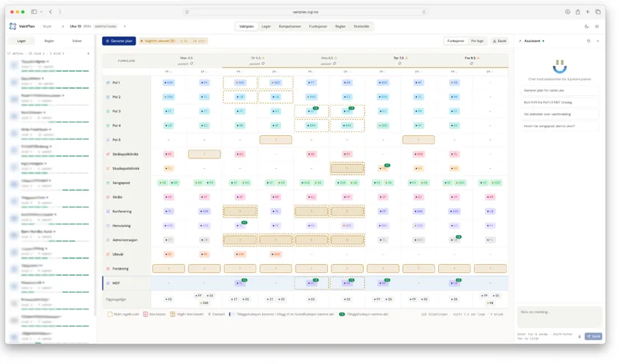 Graphical user interface, "TimeSchedule"-application