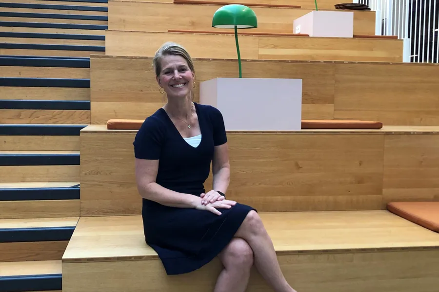 A person sitting on a bench