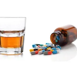 BIlde av alkohol og piller