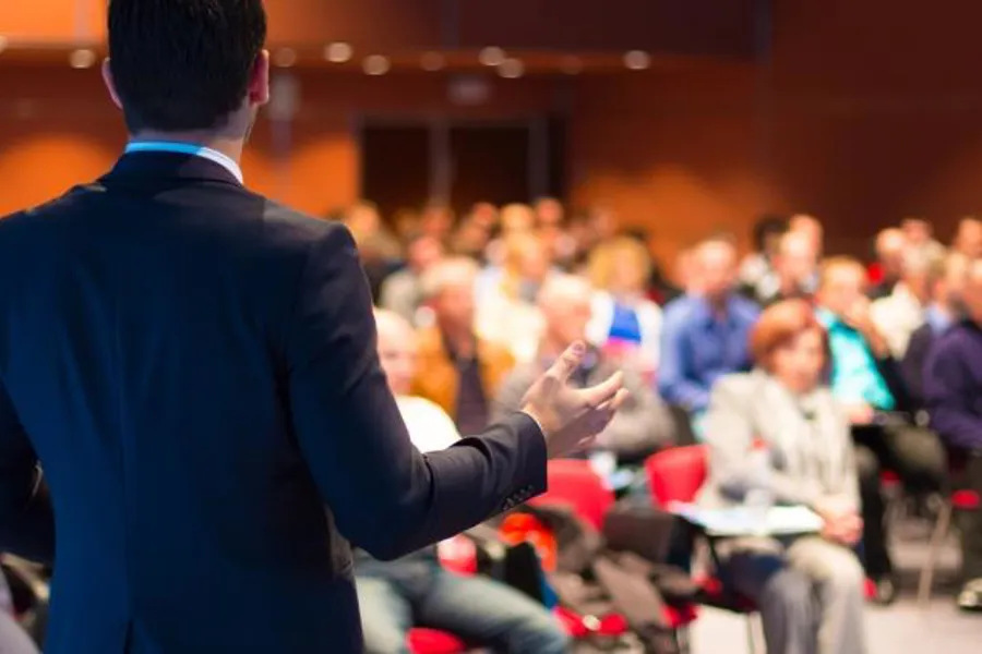 speaker at a conferance, illustration photo by Shutterstock