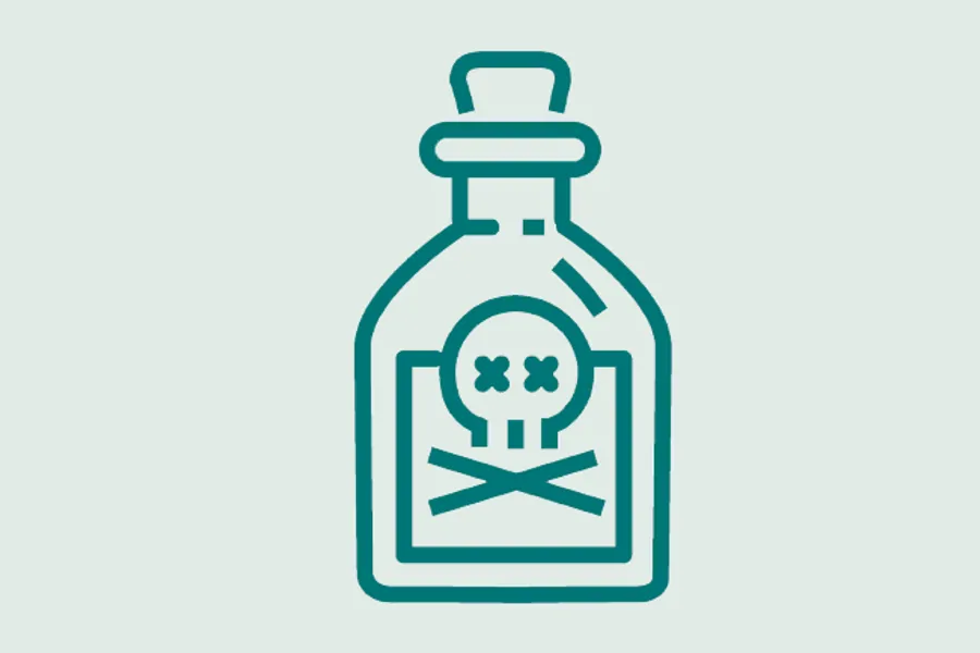 Illustrasjon av flaske med dødningshode på