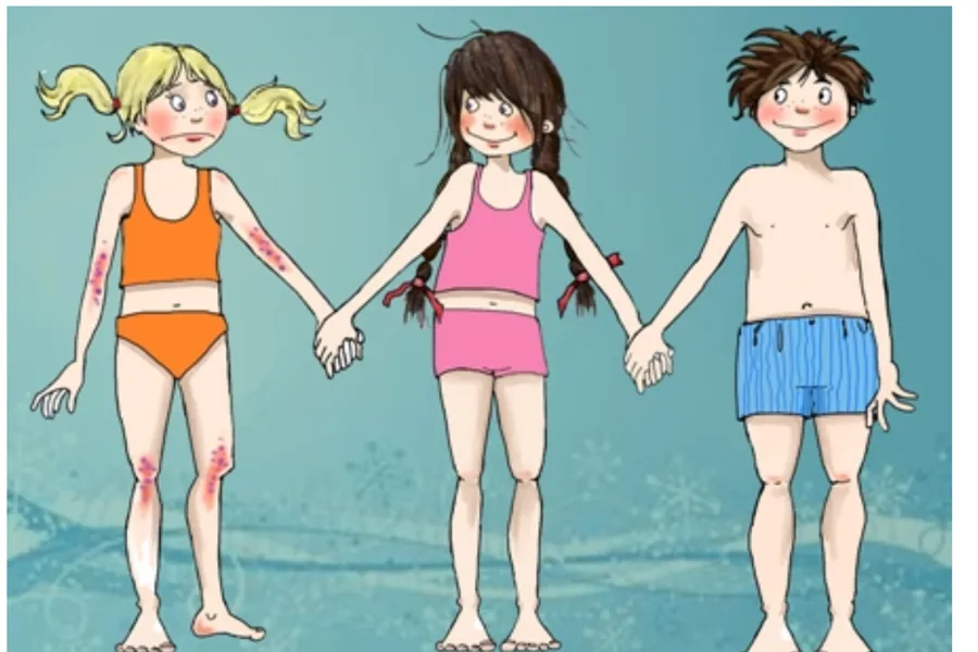Children holding hands