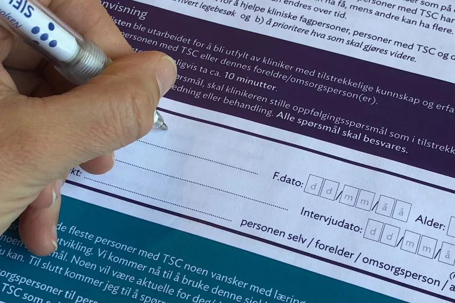 Utsnitt av TAND-sjekklisten.