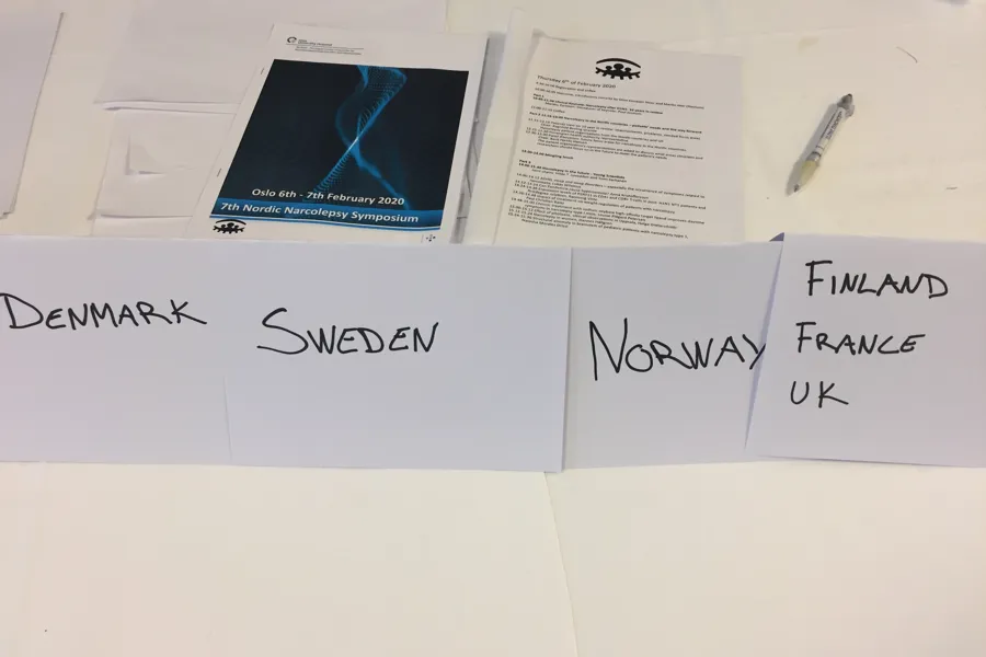 foto av navnet på landene som deltok